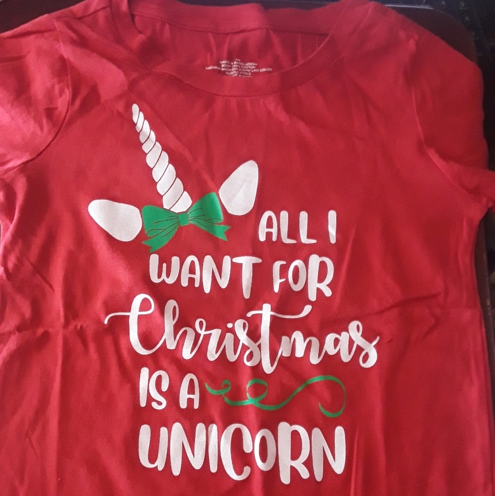 All I Want for Christmas is a Unicorn Tee New